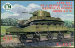 BT-7 tank on a biaxial 20-ton railway platform (short - 6.6m) 2 kits in box
