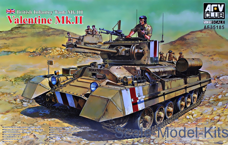 British Infantry tank Valentine Mk. II plastic scale model