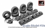 Detailing set: Wheels set 1/72 weighted w/ late hubs for Ural-375/4320, Armory, Scale 1:72