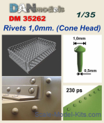 DAN35262 Rivets 1mm (cone head)