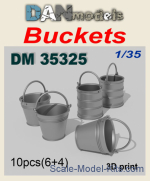 DAN35325 Accessories for dioramas. Buckets (3D printed), 10pcs