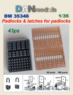 DAN35346 Padlocks and latches, 43 pcs