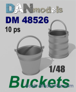 DAN48526 Accessories for dioramas. Buckets (3D printed), 10pcs