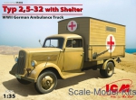 ICM35402 Typ 2,5-32 with shelter, WWII German ambulance