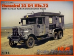 ICM35467 Henschel 33 D1 Kfz.72 WWII German radio communication truck
