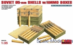 Detailing set: Soviet 85-mm shells with ammo boxes, MiniArt, Scale 1:35