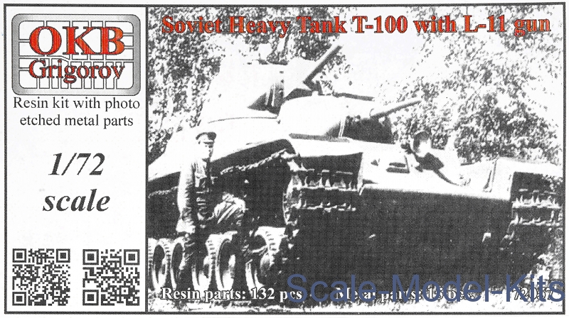 Okb Grigorov Soviet Heavy Tank T 100 With L 11 Gun Plastic