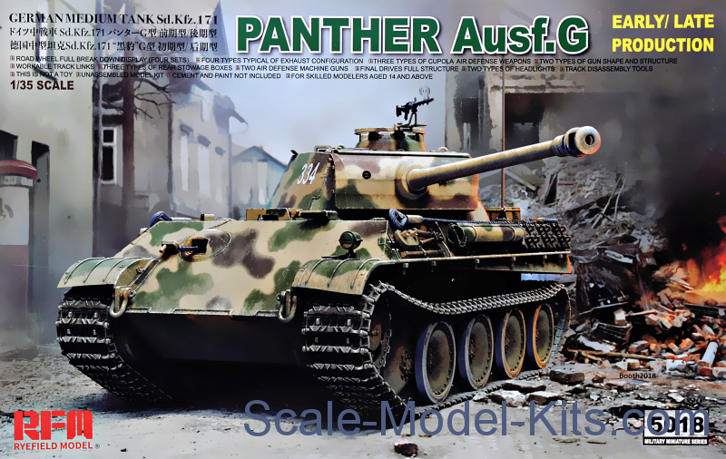 Rye Field Model - Panther Ausf.g Early   Late Productions - Plastic 