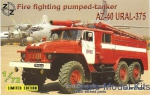 Fire trucks: AZ-40 Ural-375 fire fighting pumped-tanker, ZZ Modell, Scale 1:72